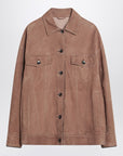 Brunello Cucinelli Brown leather overshirt jacket
