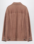 Brunello Cucinelli Brown leather overshirt jacket