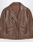 Brunello Cucinelli Brown cropped leather jacket