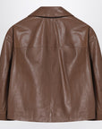 Brunello Cucinelli Brown cropped leather jacket