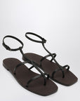 Brunello Cucinelli Black Sandals with Precious Strap