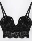 Dolce & Gabbana Dolce&Gabbana Black bralette top in silk satin and lace