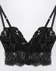 Dolce & Gabbana Dolce&Gabbana Black bralette top in silk satin and lace
