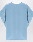 Max Mara Pianoforte Light blue flowy silk blouse