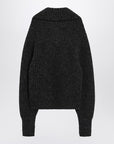 LEMAIRE Black/brown zip cardigan in alpaca blend