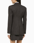 Off White Off-White™ Grey single-breasted pinstripe jacket in wool blend