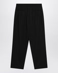 LEMAIRE Black drawstring pants in wool blend