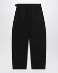LEMAIRE Black cotton trousers with belt