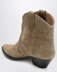 ISABEL MARANT Beige suede cowboy ankle boots Dewina