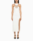 David Koma White asymmetrical midi dress