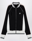 Palm Angels Black/white zip sweatshirt