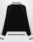 Palm Angels Black/white zip sweatshirt