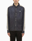 Palm Angels Blue denim Monogram shirt-jacket