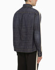Palm Angels Blue denim Monogram shirt-jacket