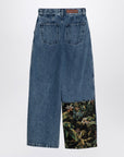 Palm Angels Baggy jeans with jungle insert