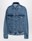 Palm Angels Denim jacket with jungle insert