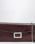 ROGER VIVIER Belle Vivier dark violet patent leather wallet with chain