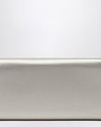 ROGER VIVIER Pearl grey satin clutch bag with buckle