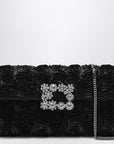 ROGER VIVIER Black Flower clutch bag Efflorescence