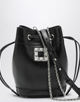 ROGER VIVIER Black leather bucket bag Très Vivier