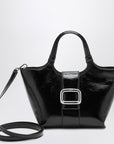 ROGER VIVIER Mini Viv'' Choc black leather shopping bag