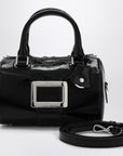 ROGER VIVIER Belle Vivier Mini Bowling Bag in black patent leather