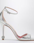 ROGER VIVIER Silver sandal with jewelled heel