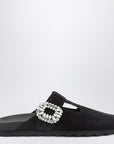 ROGER VIVIER Black suede Mule Slidy Viv
