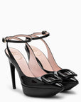ROGER VIVIER High black patent leather sandal