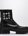 ROGER VIVIER Black leather lace-up boot