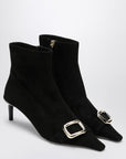 ROGER VIVIER Black Viv Canard suede ankle boots