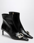 ROGER VIVIER Black Viv Canard leather ankle boots