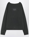 Maison Margiela Faded black sweatshirt with printed logo