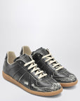 Maison Margiela Black cracked leather Replica sneakers