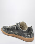 Maison Margiela Black cracked leather Replica sneakers