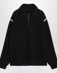 Maison Margiela Black wool half-zip sweater