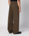 Dsquared2 Military green wide trousers with wear