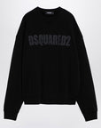 Dsquared2 Black cotton crew-neck sweatshirt with logo