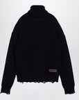 Dsquared2 Navy blue turtleneck sweater in wool