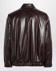 MM6 Maison Margiela Burgundy faux leather zip bomber
