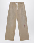 MM6 Maison Margiela Wide beige trousers with brushstrokes