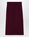 THE ANDAMANE Stephanie Burgundy wool-blend midi skirt