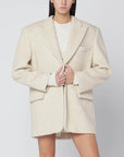 THE ANDAMANE Oversized ivory jacket in wool blend