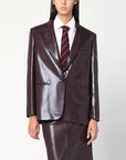 THE ANDAMANE Bordeaux faux leather single-breasted jacket