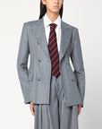 THE ANDAMANE Shannon grey pinstriped double-breasted jacket