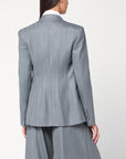 THE ANDAMANE Shannon grey pinstriped double-breasted jacket