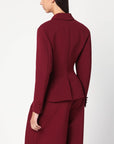 THE ANDAMANE Burgundy single-breasted jacket