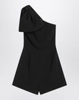 Max Mara Pianoforte One-shoulder short jumpsuit in black cady
