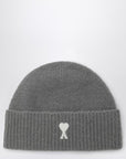 Ami Paris Ami de Coeur grey wool beanie