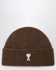 Ami Paris Ami de Coeur brown wool beanie